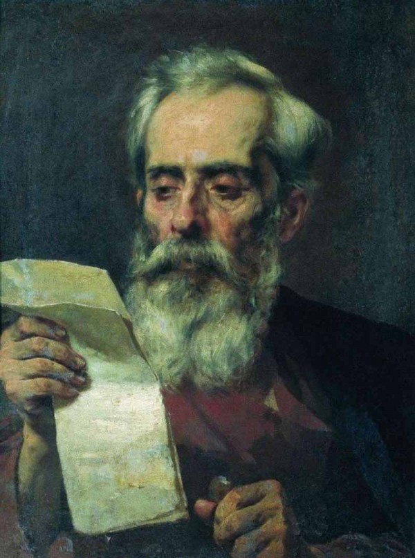 The old man reading a letter by Fyodor Bronnikov